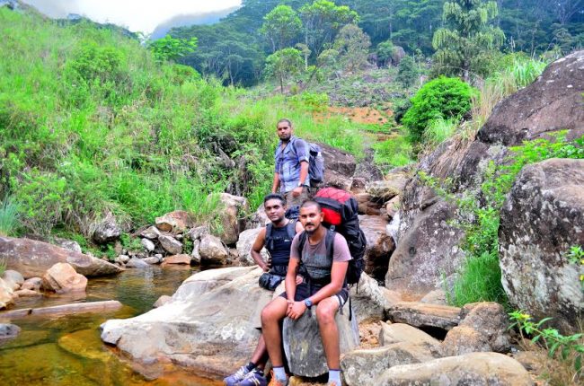 Following their passion; Amran, Pasindu and Rushdy, the Hiking Sri Lanka team. Image credit: Hiking Sri Lanka