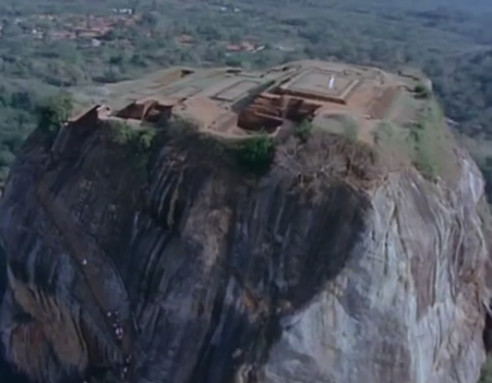 Soaring view of the Sigiriya Rock. Credit: YouTube