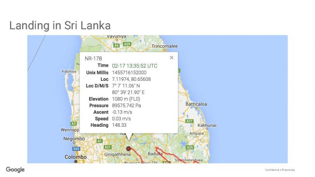 The landing location of the first Google Loon in Sri Lanka. Image Courtesy: ICTA