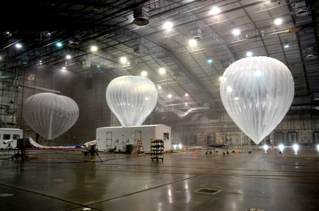 Google Loon balloons being tested in the United States. Image courtesy wired.com/Google