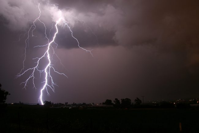 During thunderstorms, it's always best to avoid wide open areas. Image credit: