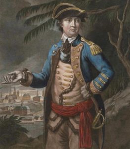 A portrait of Benedict Arnold by Thomas Hart, dated 1776.