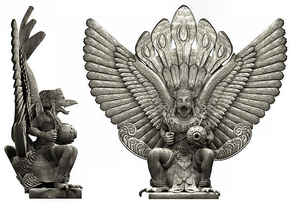 An ancient Indian sculpture depicting Jatayu. Image courtesy harekrsna.de