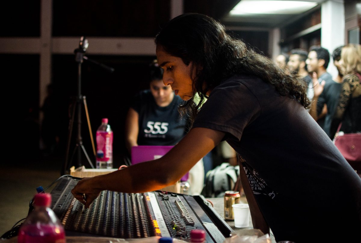 At Mosh Scream Rock X (Tribute to Venna) last month: Mirshad Buckman performs sound checks on the mixer before the show starts. He is the frontman of Paranoid Earthling and owner of Buckman Audio.