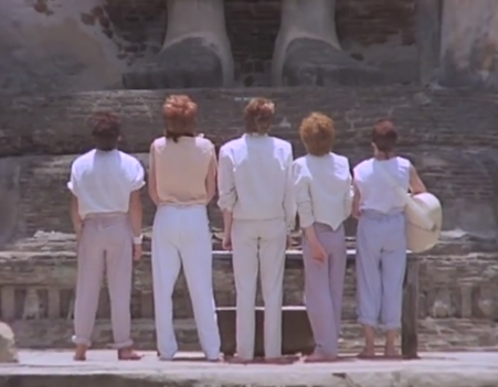 Duran Duran stand in reverence. Credit: YouTube.