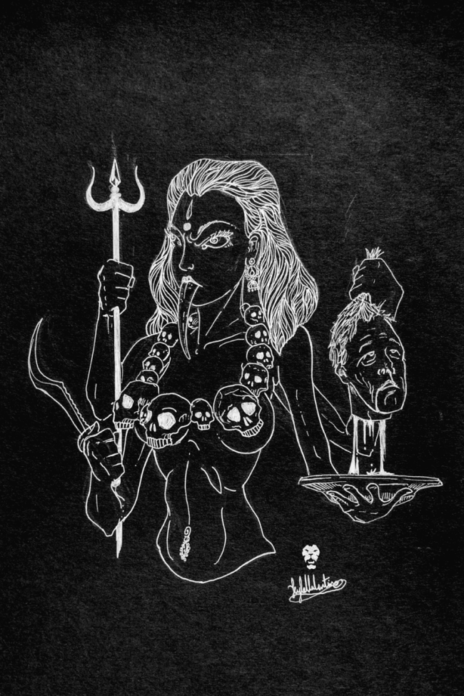 Kali - divinity or demoness? Artwork by Kyle Sampath Valentine 