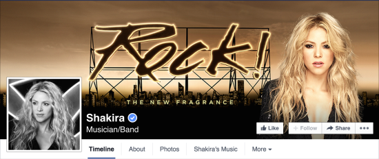 shakira facebook profile