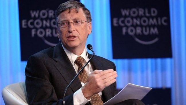 Bill Gates at the World Economic Forum in Davos (2016). Image credit: BBC