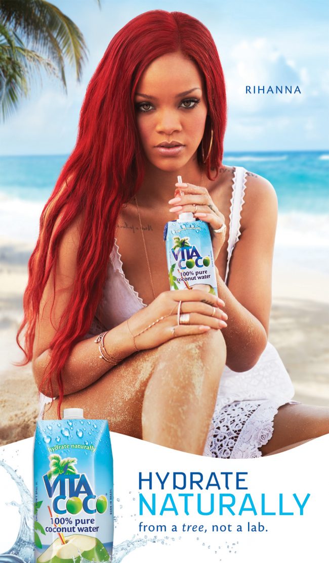 Brands such as Vita Coco massively benefited from celebrity endorsements. Rihanna was one of Vita Coco’s earliest campaign faces. Image courtesy: Vita Coco